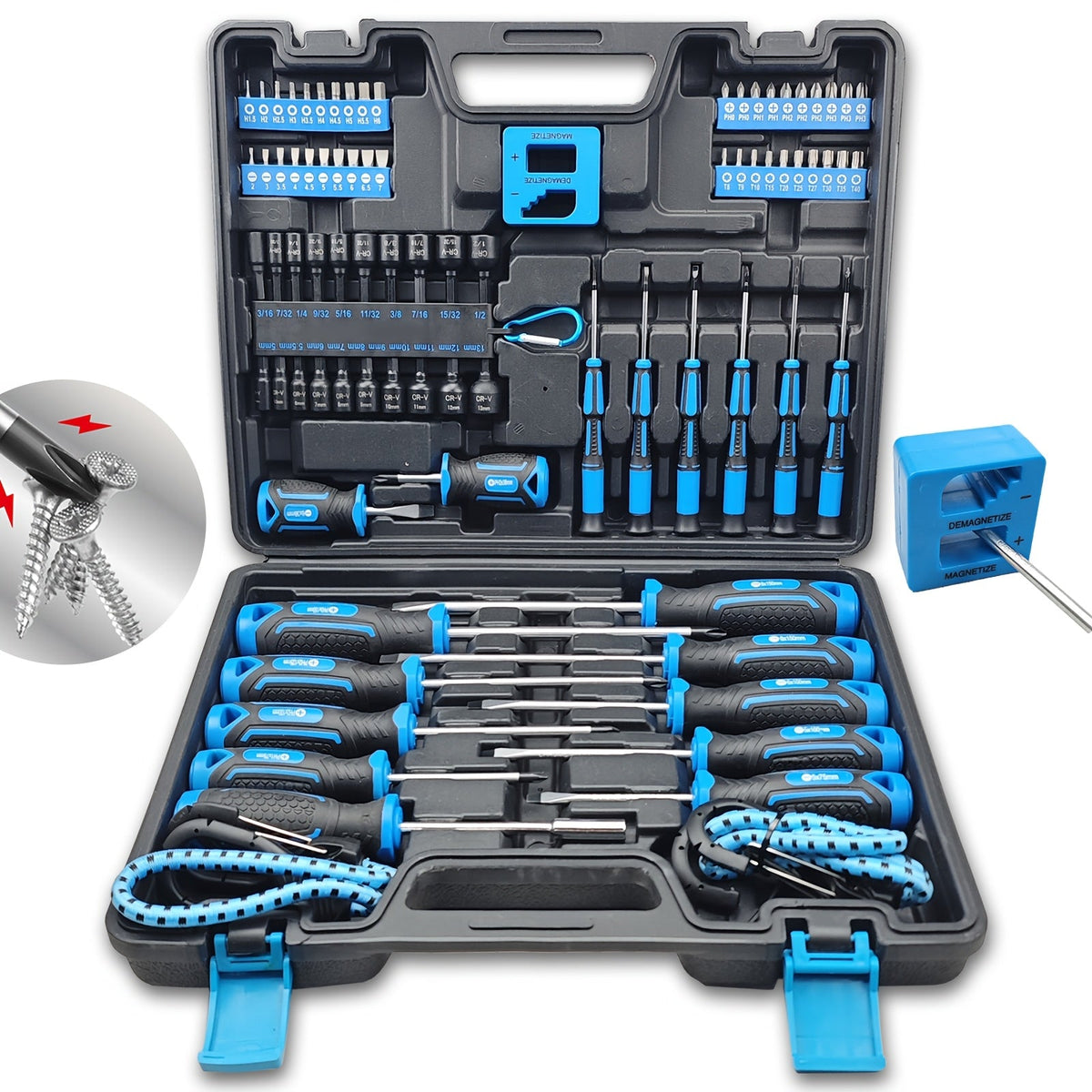 Precision Screwdriver Set 43/83/88Pcs, Chrome Vanadium Steel Magnetic Bits, Slotted Phillips Hex Torx, Professional Repair Kit with Storage Case for Electronics Watch Phone