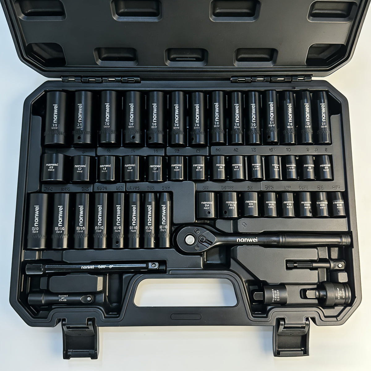 3/8 Inch Drive Impact Socket Set Metric 8-22mm SAE 5/16-3/4 in, 6-Point Cr-V, with Ratchet Handle Adapter & Storage Box, 15/50/92pcs Options