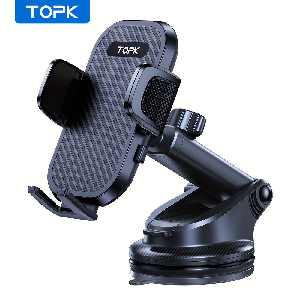 TOPK D42N Car Phone Mount – Full-Range Adjustable Dashboard Holder | Hands-Free Universal Smartphone Stand for All Cars