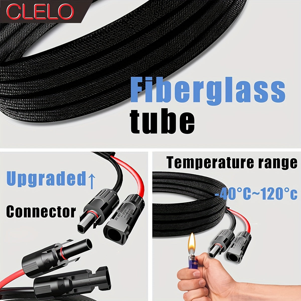 Solar Panel Extension Cable with MC4 Connectors | 16.4ft Flame-Retardant Twin Wire for RV, Car & Photovoltaic Systems – UV & Weather Resistant