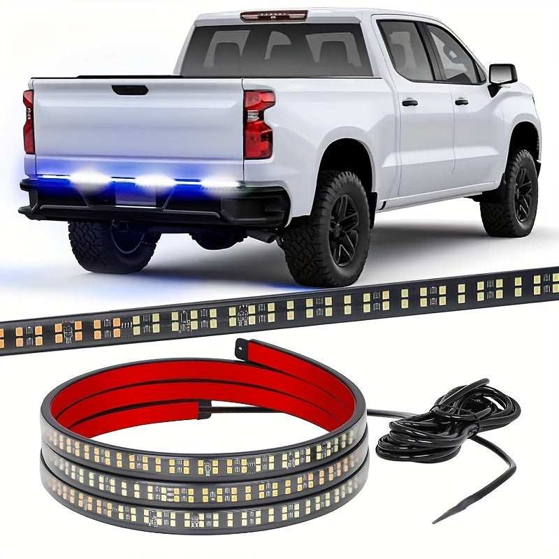65-Inch Dual-Color LED Light Bar – Double Row Gradient Step & Rock Light for Pickup Truck, SUV, Ambient Lighting, Easy Install