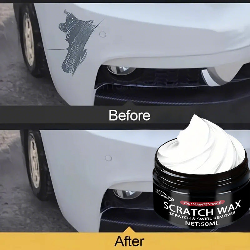 Car Scratch Repair Kit – Paint Scratch Remover & Surface Restorer with Protective Wax, Works on All Paint Colors | Includes Applicator Sponge