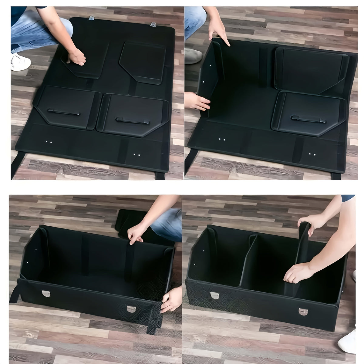 Car Trunk Organizer Collapsible Storage Box – Foldable Cargo Container for SUV, Truck & Sedan, Heavy-Duty Auto Trunk Storage Bag with Handles