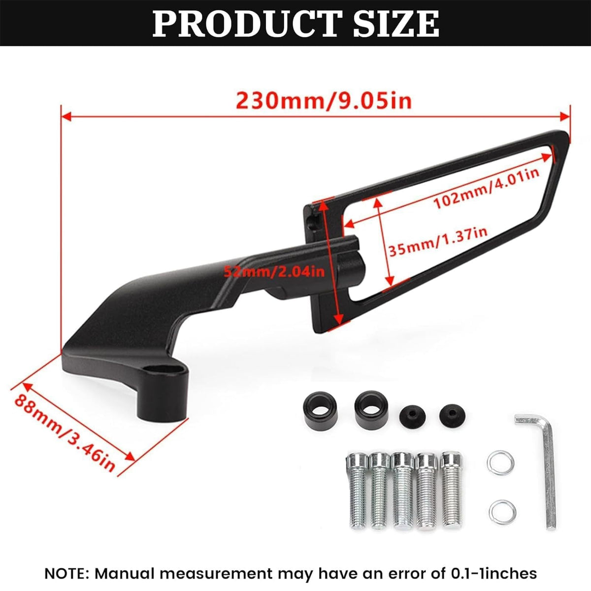 Motorcycle Rearview Mirrors Adjustable Wind Wing Side Mirrors 360° Rotation Compatible with Kawasaki Z400 Z650 Z900 KTM 390 Duke 1290 Super Duke R Street Bikes