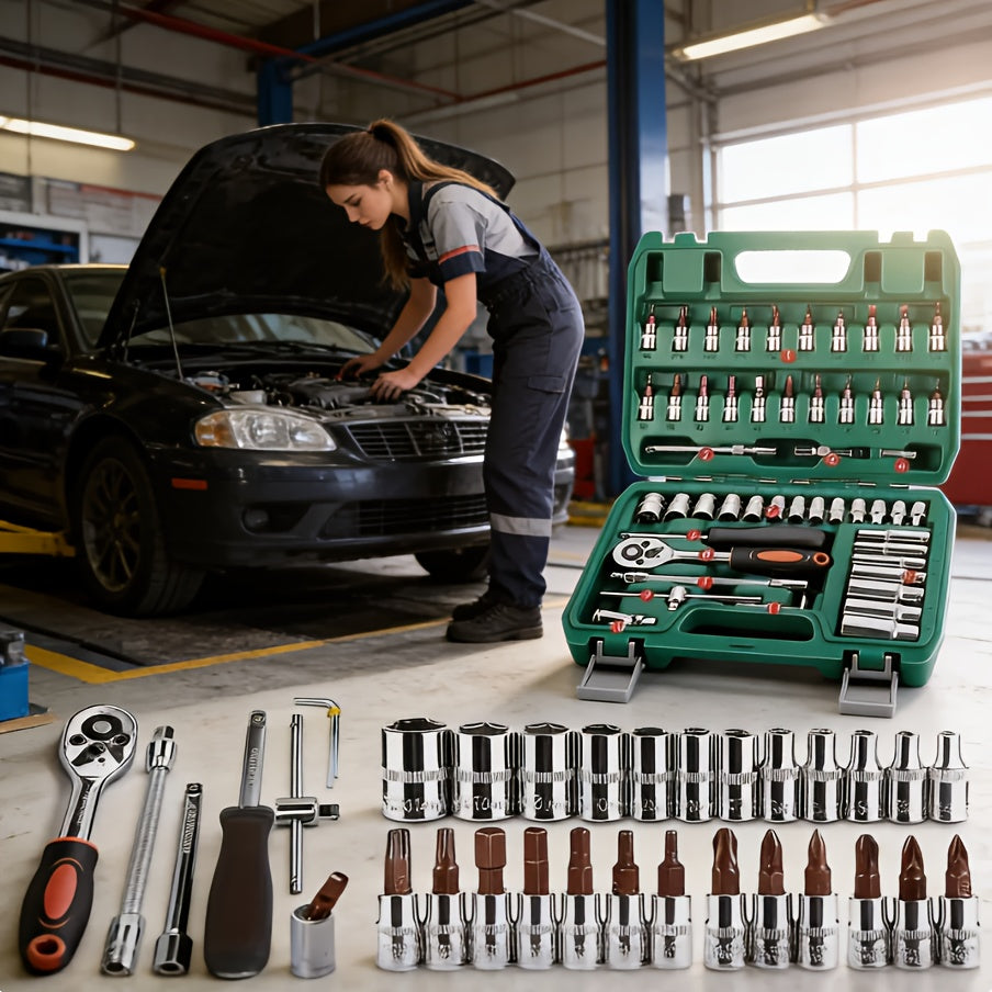 Professional Automotive Tool Kit 46 53 325pcs Ratchet Wrench Screwdriver Set for Car Motorcycle Bike Maintenance All-in-One Portable Mechanic Tool Set