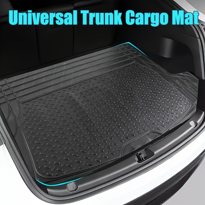 Trunk Cargo Liner Mat – Universal Trim-to-Fit, All-Weather Rubber Protection for Car, SUV & Sedan, Waterproof Seat Back Protector