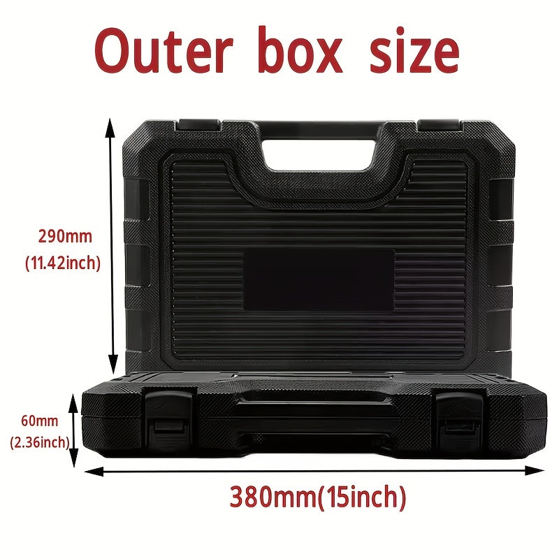 3/8 Inch Drive Impact Socket Set Metric 8-22mm SAE 5/16-3/4 in, 6-Point Cr-V, with Ratchet Handle Adapter & Storage Box, 15/50/92pcs Options