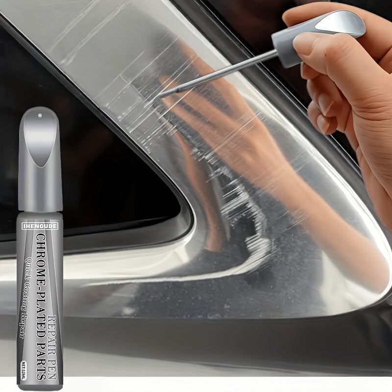 Chrome Scratch Repair Pen – Silver Touch-Up Paint Pen for Car Wheel Hubs, Door Handles, Emblems & Metal Chrome Parts
