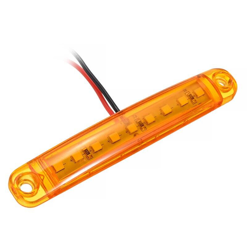 LED Side Marker Lights 12V 9-LED Indicator Lamp Bar 20pcs for Trucks Cars Trailers RVs White Red Amber Blue Green 2-Wire Easy Install