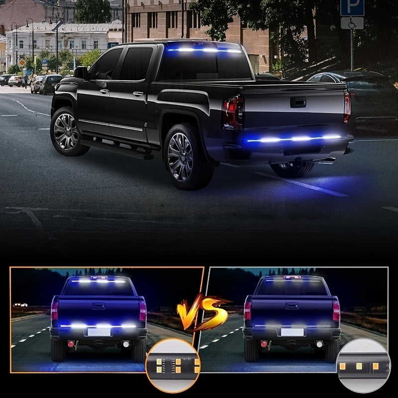 65-Inch Dual-Color LED Light Bar – Double Row Gradient Step & Rock Light for Pickup Truck, SUV, Ambient Lighting, Easy Install