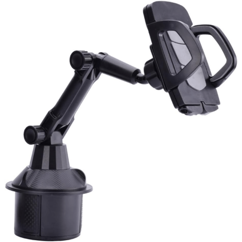 Car Cup Holder Phone Mount Adjustable Cradle, Universal Smartphone Stand for Car Cupholder, Stable Clip Bracket for All Mobile Phones, Black