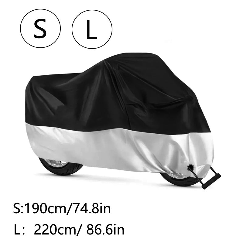 Waterproof Motorcycle Cover with Lock Hole – Full Body Outdoor Rain Cover for Motorbike | S & L Sizes