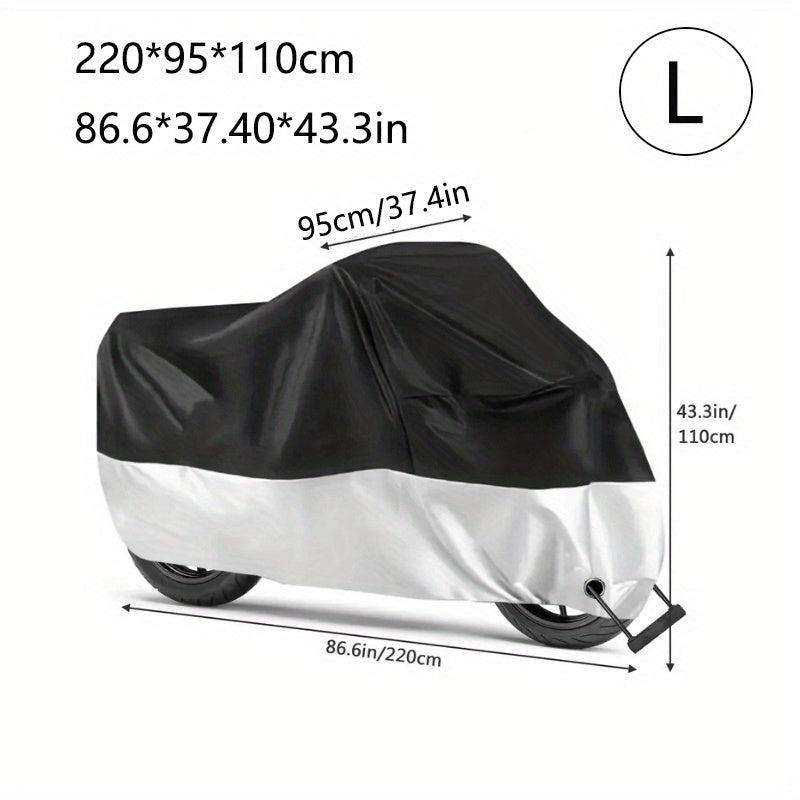 Waterproof Motorcycle Cover with Lock Hole – Full Body Outdoor Rain Cover for Motorbike | S & L Sizes