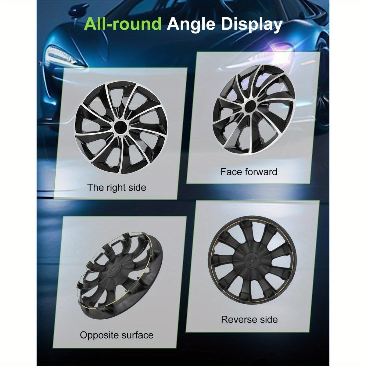 Hubcap 16 Inch Snap-On ABS Wheel Cover – OEM Steel Rim Replacement, High-Impact Resistant, Universal Fit Car Tire Exterior Cap with Premium Finish