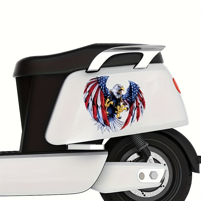 American Flag Eagle Vinyl Decals 4pcs Patriotic Glossy Sticker Set for Car Window Truck Bumper Laptop Helmet Toolbox Independence Day Memorial Day Veterans Day
