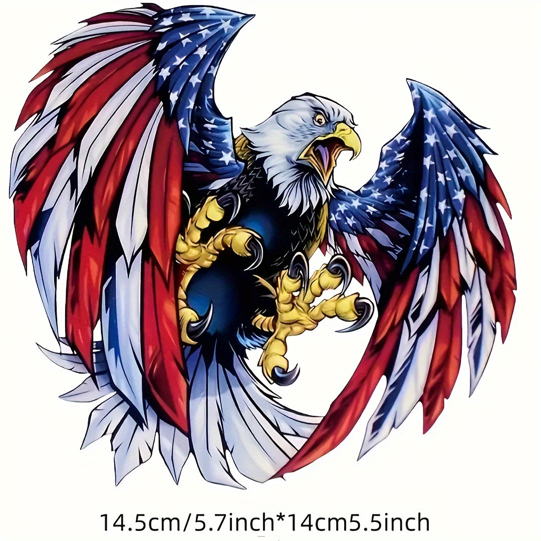 American Flag Eagle Vinyl Decals 4pcs Patriotic Glossy Sticker Set for Car Window Truck Bumper Laptop Helmet Toolbox Independence Day Memorial Day Veterans Day