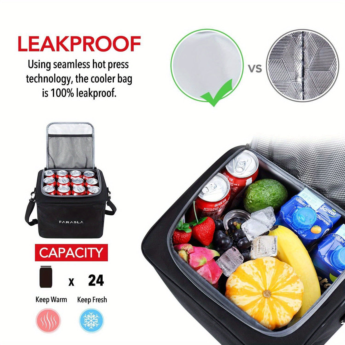 5-in-1 Trunk Organizer with Insulated Cooler Bag – Collapsible SUV Cargo Organizer, 3 Compartments, Removable Dividers & Tie-Down Straps