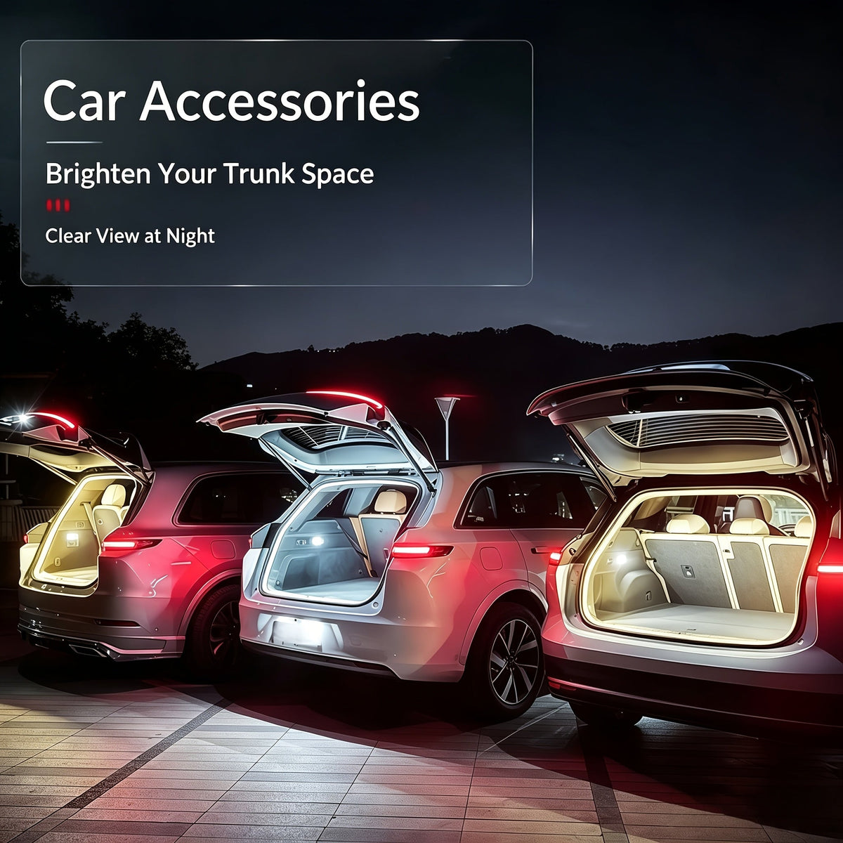 LED Trunk Light Strip for Cars – 400cm/157in Flexible High-Brightness White & Blue Atmosphere Light for All Car Trunks, No Battery Required