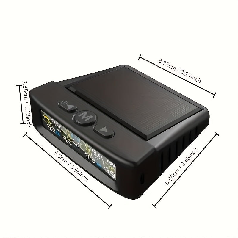 TPMS 6-Wheel Tire Pressure Monitoring System – Solar Charging, 6 Sensors, 6 Alarm Modes, Real-Time Display, Universal Fit for Truck SUV RV