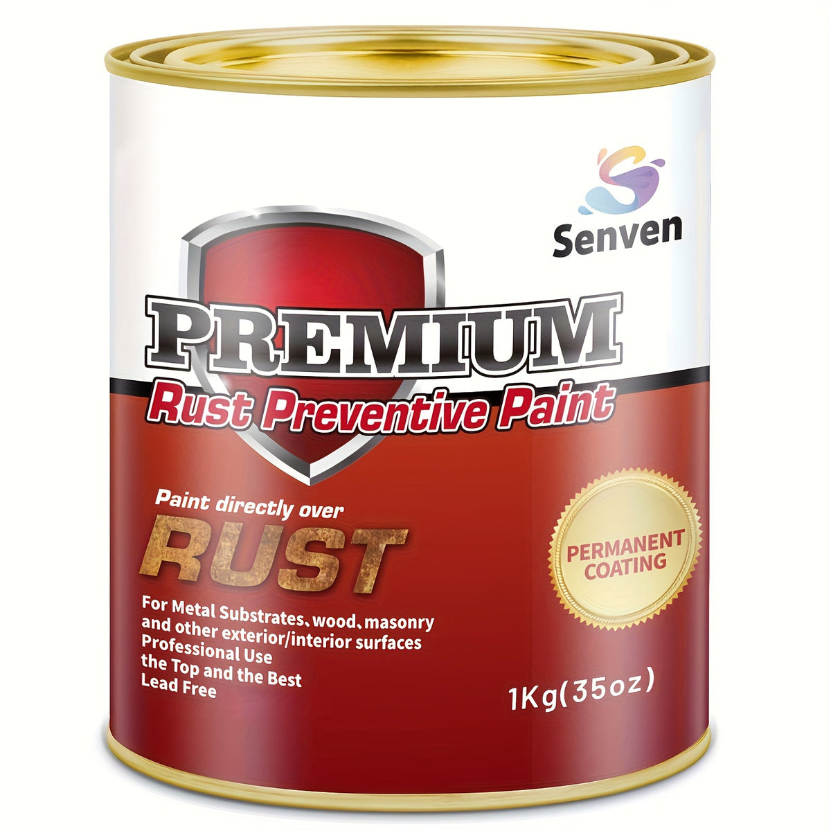 Rust Converter & Preventive Coating 35oz – Permanent Rust Remover, Anti-Rust Reformer for Automotive Metal Frames, Non-Porous Black Metallic Barrier