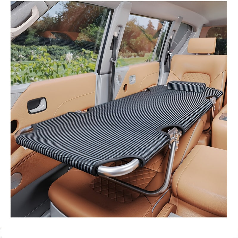 Non-Inflatable Car Bed for Sedan Backseat – Universal Folding Travel Bed for In-Car Sleeping, Portable Rear Seat Mattress for Road Trips & Camping