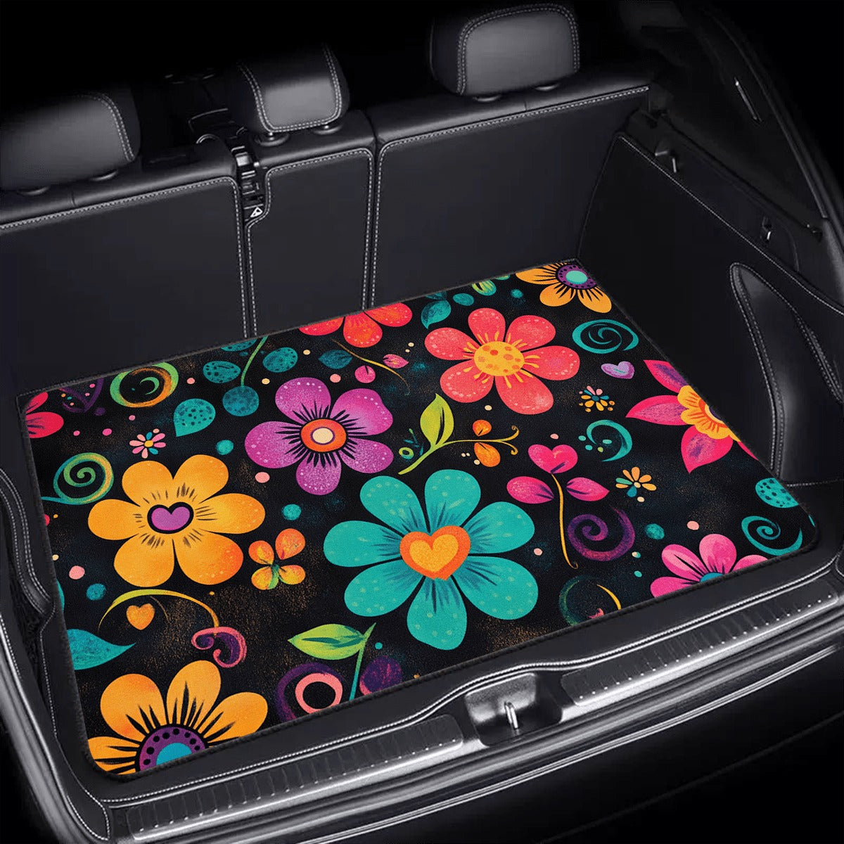 Car Trunk Mat Cargo Liner – Waterproof Non-Slip Durable Floor Mat with Distinctive Patterns, Protects Against Dirt Spills & Scratches, Universal Fit