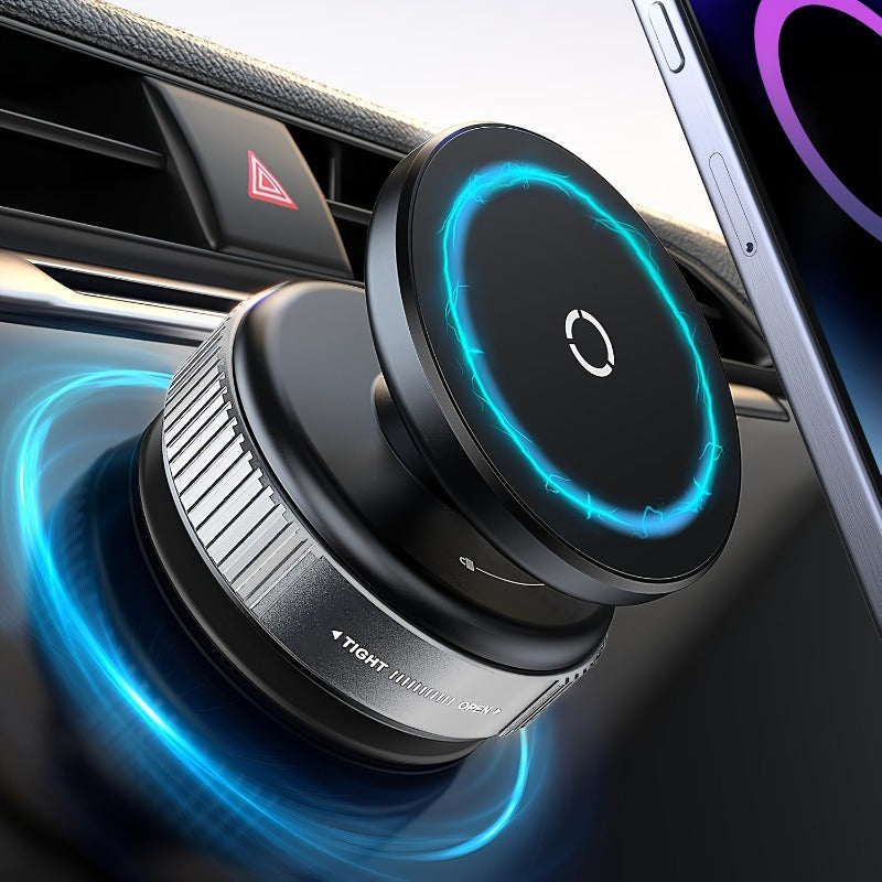 Vacuum Magnetic Phone Holder 360° Adjustable, Upgraded Alloy Suction Cup Mount for Car Dashboard, Gym Mirror & Smooth Surfaces, Universal Smartphone Fit