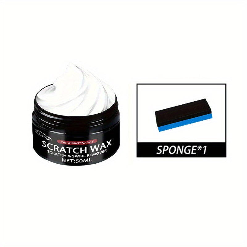 Car Scratch Repair Kit – Paint Scratch Remover & Surface Restorer with Protective Wax, Works on All Paint Colors | Includes Applicator Sponge