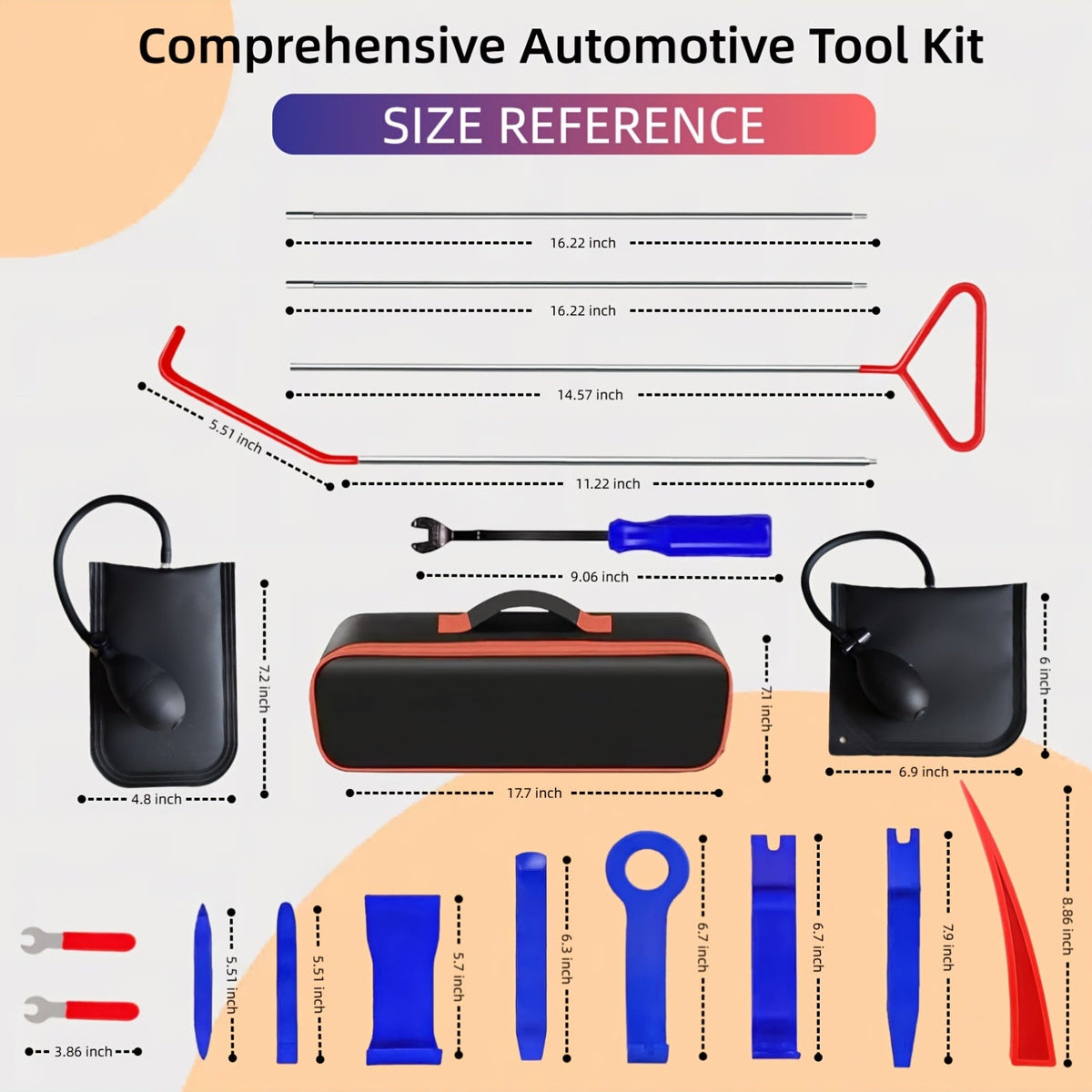 Stainless Steel Car Maintenance Tool Set Pin Puller Emergency Hook Tree Cleaning Hook for Auto Repair Home Use 20-26 Piece Assorted Kit