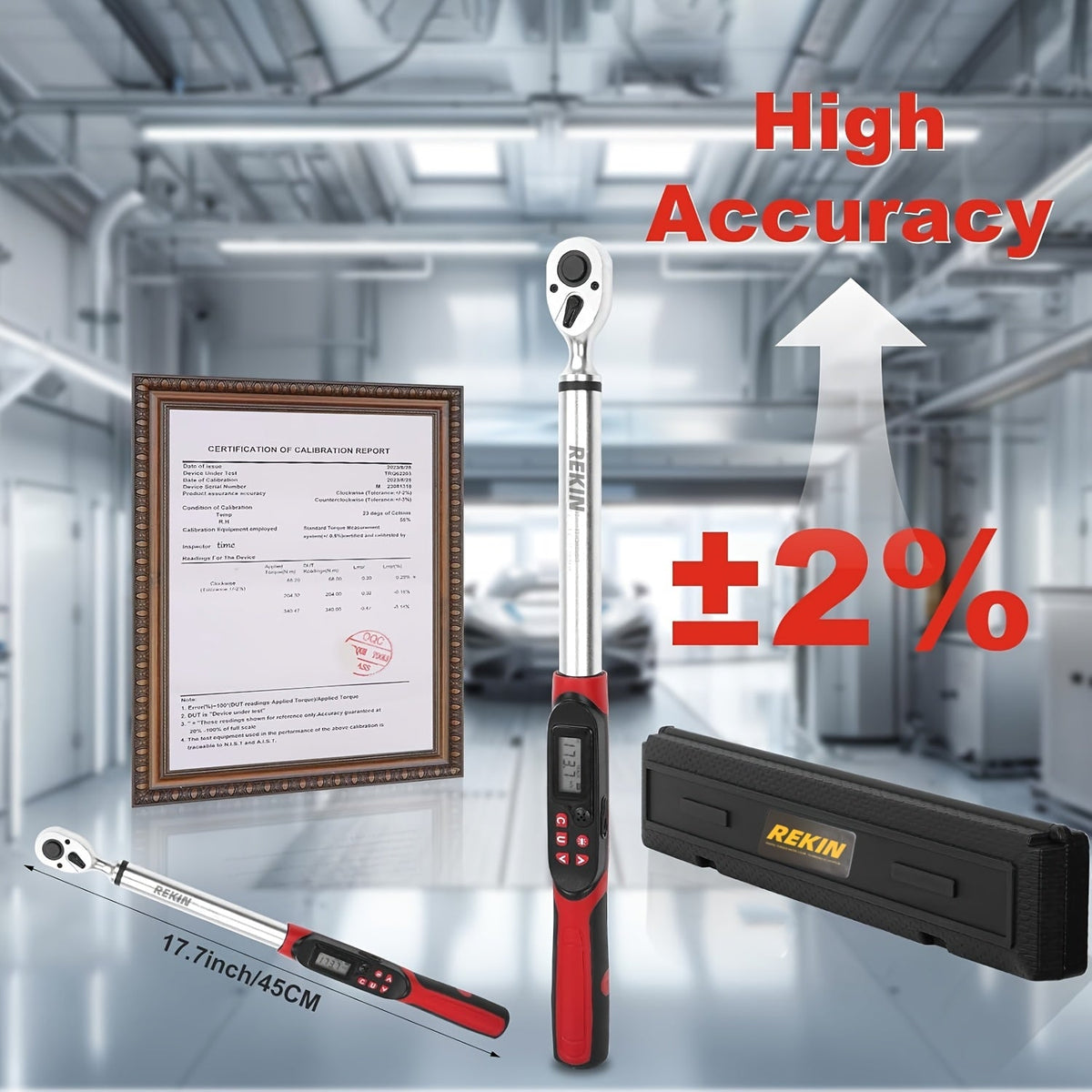 Digital Torque Wrench 1/2" & 3/8" Drive, LCD Display Buzzer & LED Alert, 4-Mode Cr-V, ±1% Accuracy, Preset & Data Storage, for Bike Motorcycle Auto Repair