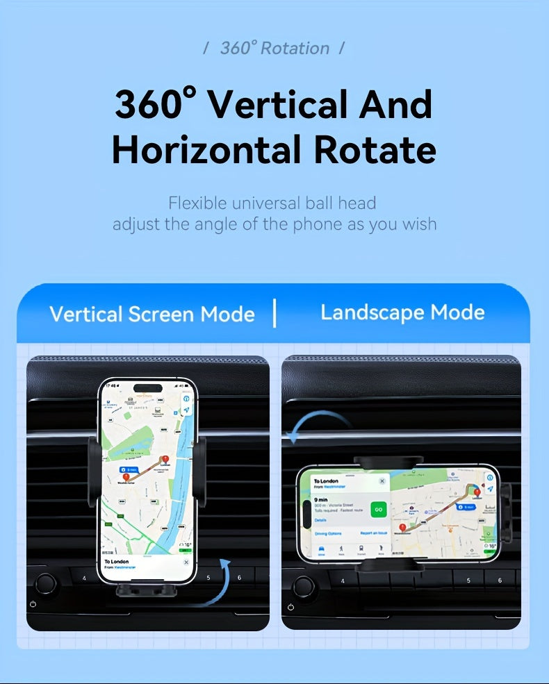 Wireless Car Charger Mount 15W Auto-Clamping – Fast Charging Air Vent Phone Holder for iPhone 16 15 14 13 12 Pro Max & Samsung Galaxy