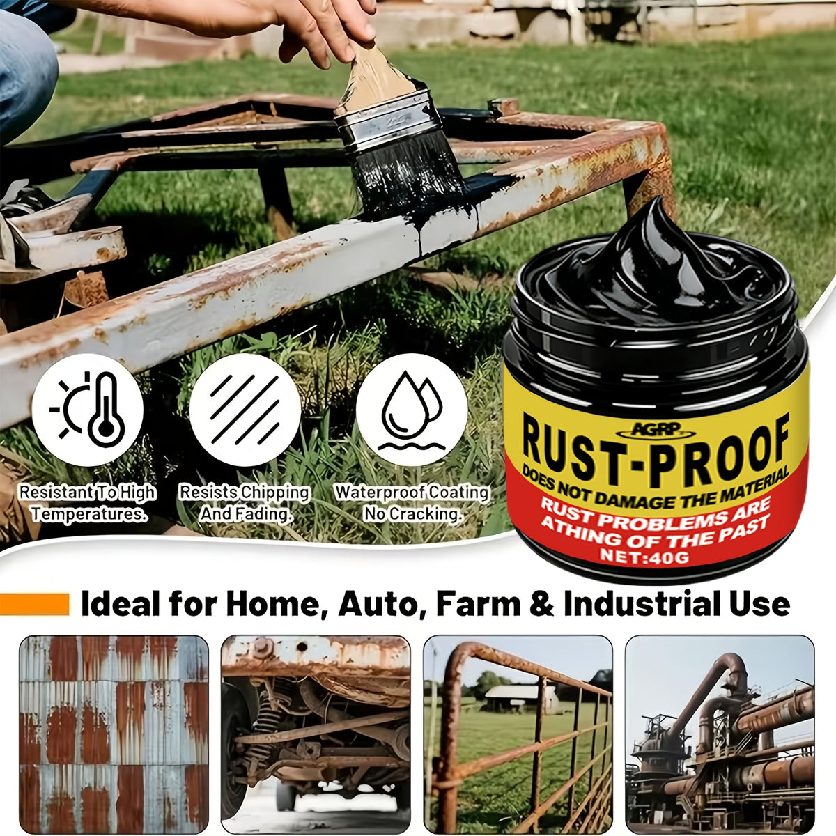 Automotive Metal Polish & Rust Preventive Conversion Coating – Long-Lasting Protective Layer for Car Metal Parts, Chrome, Steel & All Metals, 40g Kit