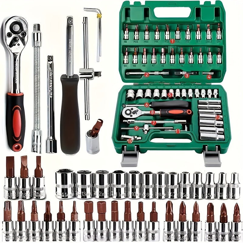 Professional Automotive Tool Kit 46 53 325pcs Ratchet Wrench Screwdriver Set for Car Motorcycle Bike Maintenance All-in-One Portable Mechanic Tool Set