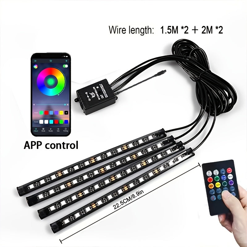 RGB LED Rock Lights 8pc or 4pc | 15 LED Per Pod App & Music Mode Underglow Kit for Trucks Jeeps UTVs SUVs Golf Carts 12V