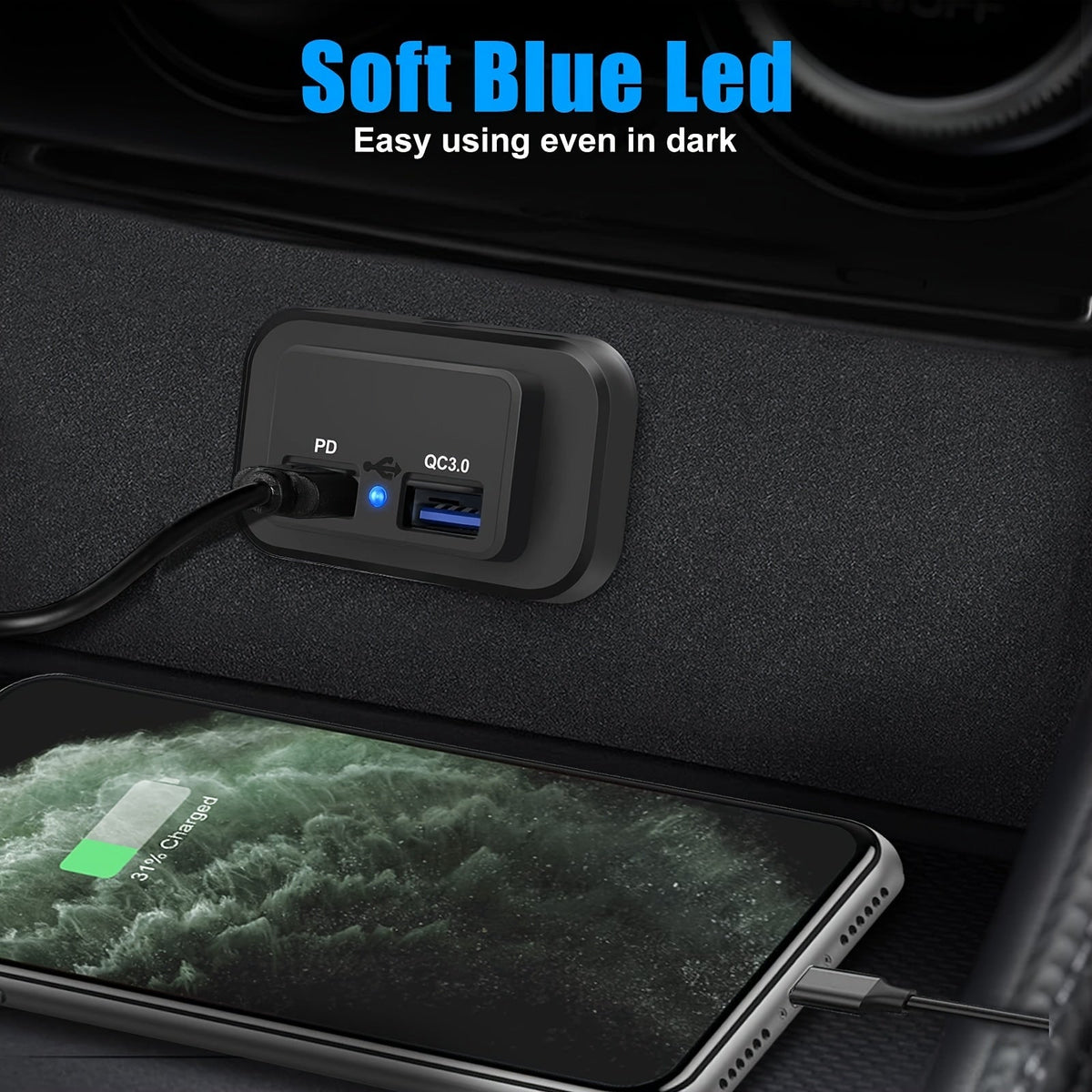 RV USB Socket Dual Fast Charging PD 3.0 USB-C & QC 3.0 USB-A | 12V 24V Car Charging Adapter for RV, Boat, Motorcycle & Camper – 2-Set