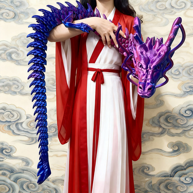 Chinese Dragon Car Dashboard Decoration 74 Inch - Movable Parts Hanging Ornament, Interior Decor for Spring Festival Halloween Christmas, Car Enthusiast Gift