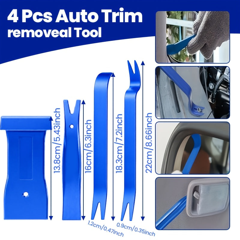 Auto Trim Removal Tool Kit 17Pcs, Car Panel Pry Tools with Picks Metal Scraper Magnetic Telescopic Pickup, for Car Dash Door Panel Bicycle Maintenance