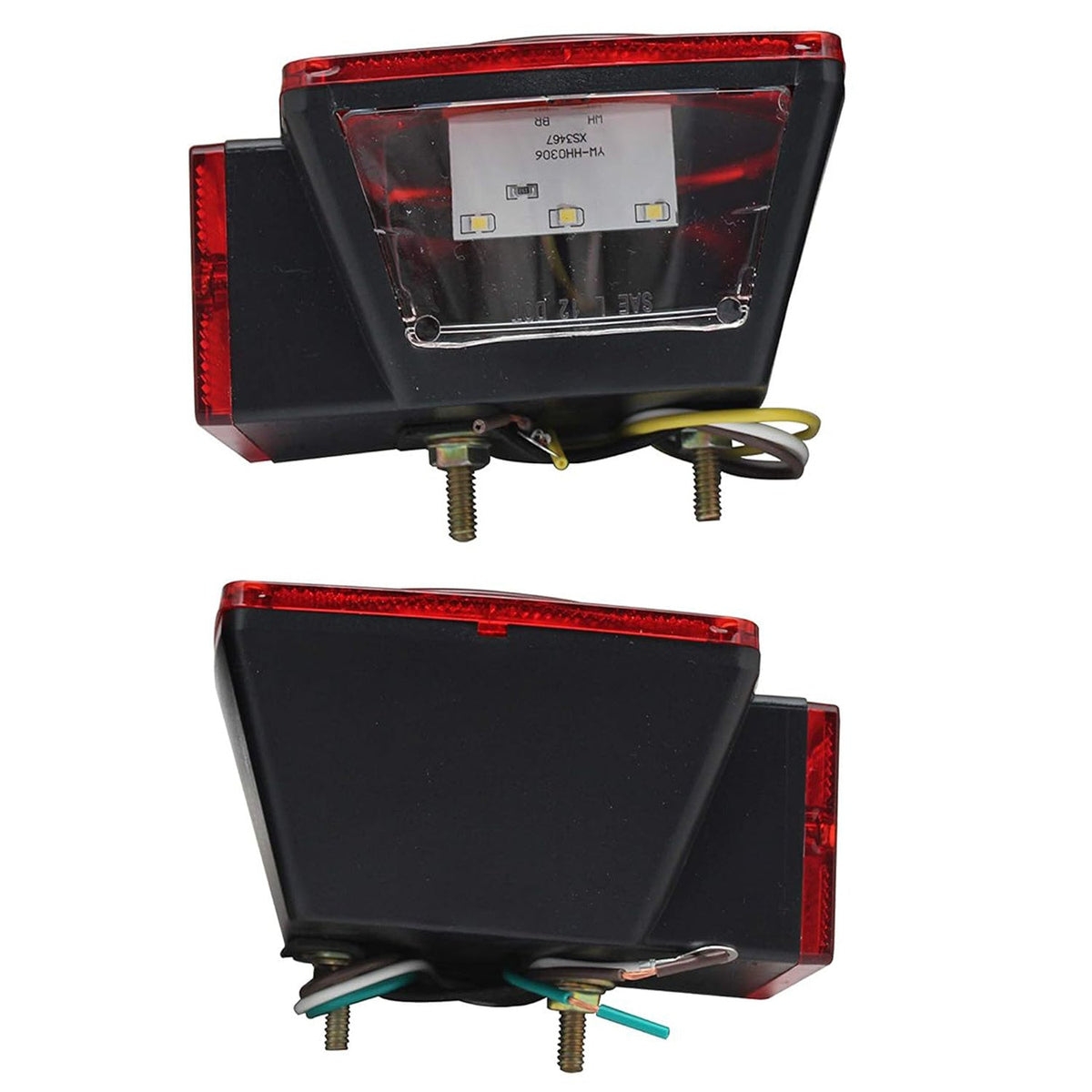 12V LED Trailer Tail Lights – Square Stop, Turn Signal, Brake & License Plate Light Kit for Trailers Under 80", Boat, RV, Camper & Utility Trailer