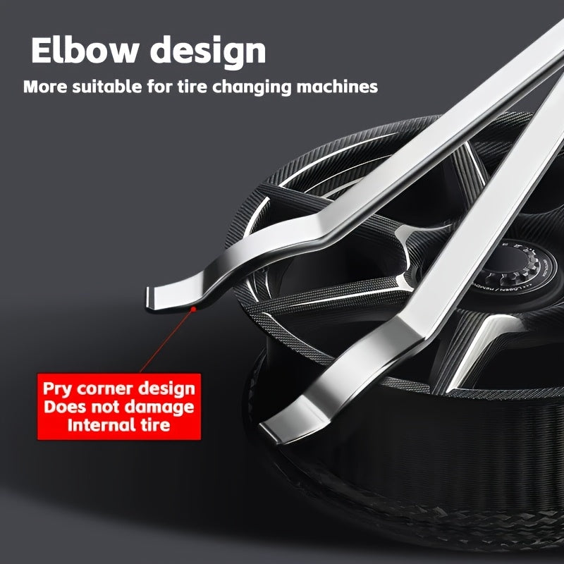 Tire Pry Bar Heavy-Duty Stainless Steel – Non-Slip Rubber Handle Tire Removal Tool for Home Garage & Auto Repair