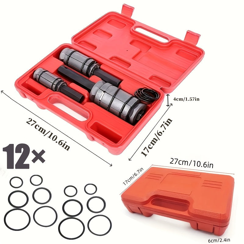 Exhaust Pipe Expander Tool Set 3pc | 1-1/8" to 3-1/2" Silencer Expansion Kit with 12 O-Rings for Cars Trucks Universal Fit