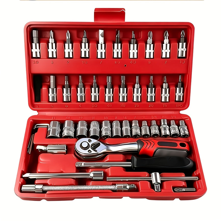 Socket Wrench Set 1/2" Drive – 44/34+1/50 Piece Pneumatic Tool Kit with Air Socket Wrench for Automotive & Household Repair