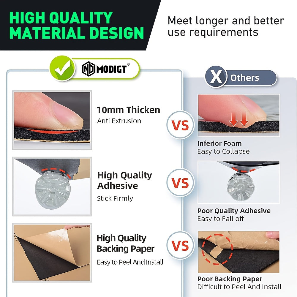 Automotive Aluminum Heat & Sound Insulation Mat 10mm, 315"x16" Roll, Black with Grey Backing, Thermal Noise Barrier for Car Door Floor Hood