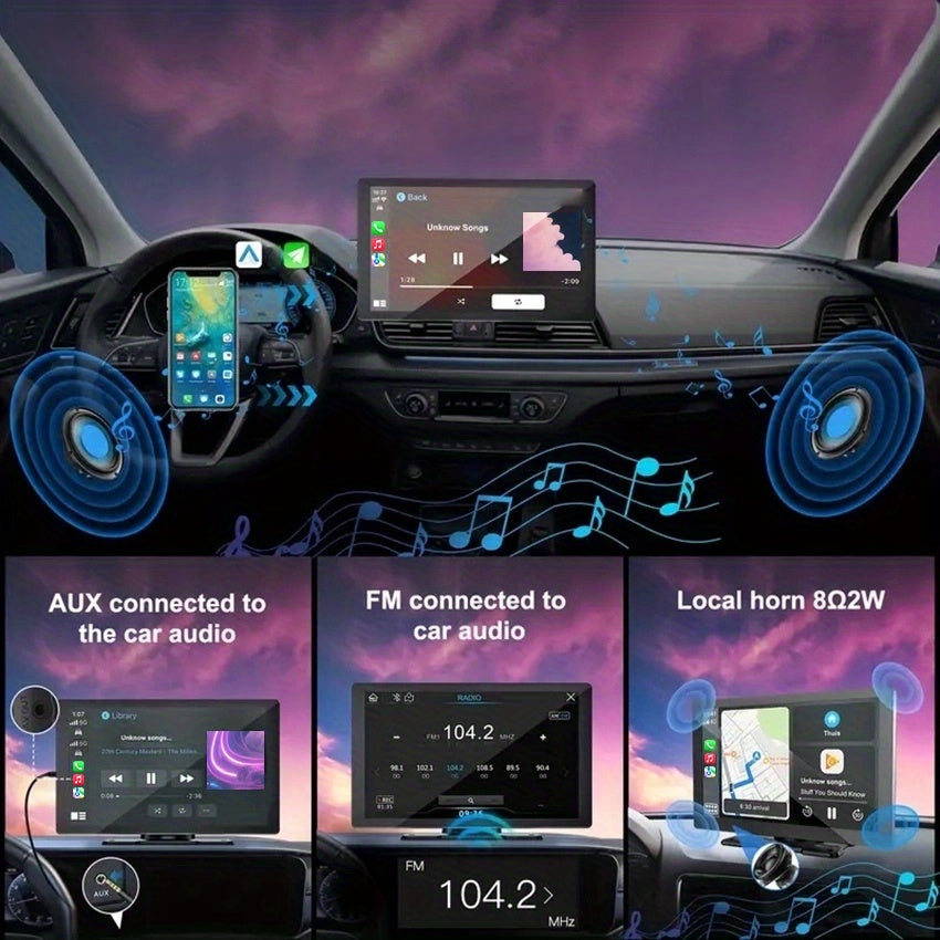 Wireless CarPlay & Android Auto Car Screen – 7" & 10.62" HD Touchscreen, GPS Navigation, Backup Camera, FM/AUX/USB | Fits All Vehicles
