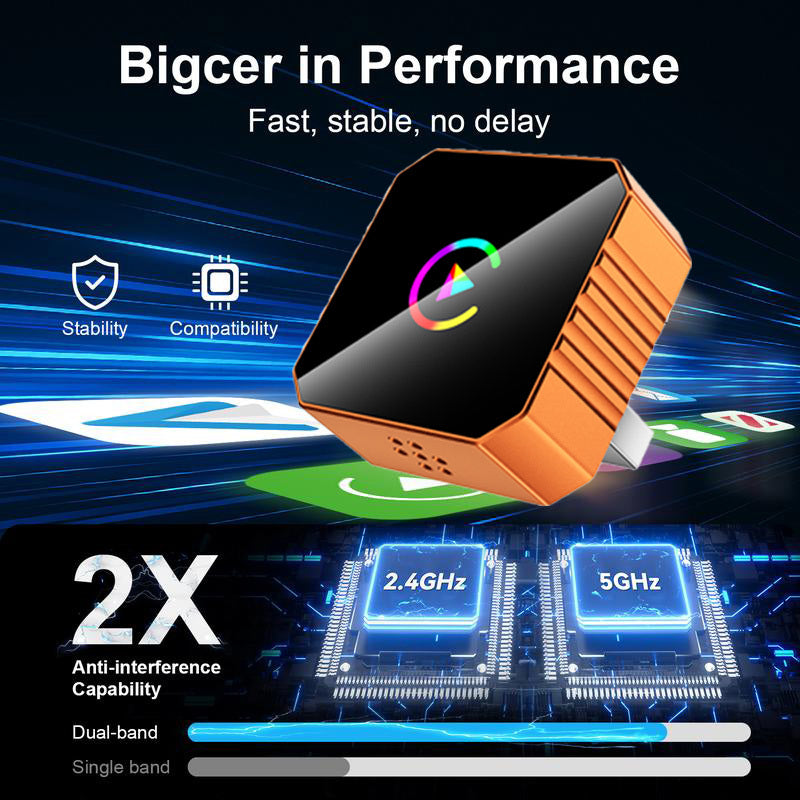 Wireless CarPlay USB Dongle – Compact Plug-In Adapter for Hands-Free Smartphone Connectivity, No Battery, Compatible with Wired CarPlay & Android Auto
