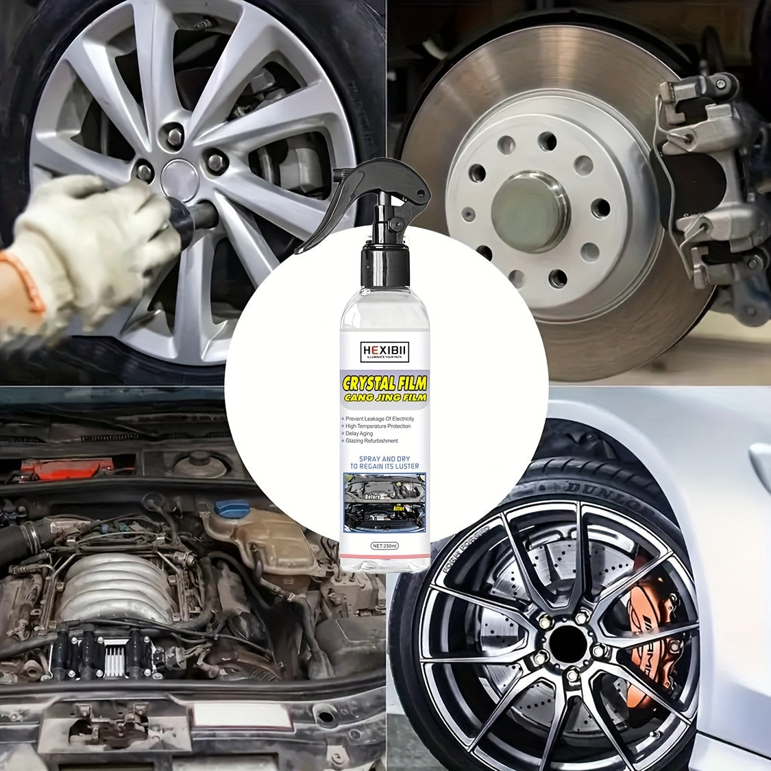 Engine Bay Cleaner & Degreaser – Deep Decontamination Citric Acid Formula | 250ml Engine Shine Protector & Detailer
