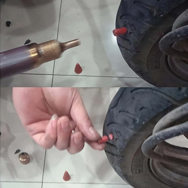 Tubeless Tire Repair Gun Kit | Mushroom Plug & Probe Nozzle Spring-Loaded Tire Plugger for Cars Trucks Trailers No Dismounting