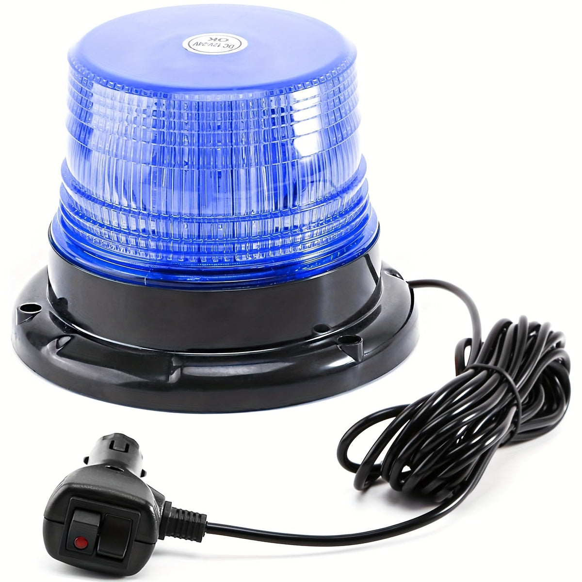 LED Beacon Warning Light Magnetic Base - 40 LEDs, 12V 24V Strobe Safety Light for Truck Forklift Tractor Snow Plow, Amber Blue Red Green White Purple