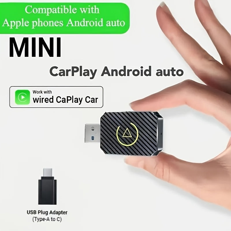 Mini Wireless CarPlay Adapter – Plug & Play Low Latency | Apple & Android Compatible | Wired to Wireless | No Battery Required