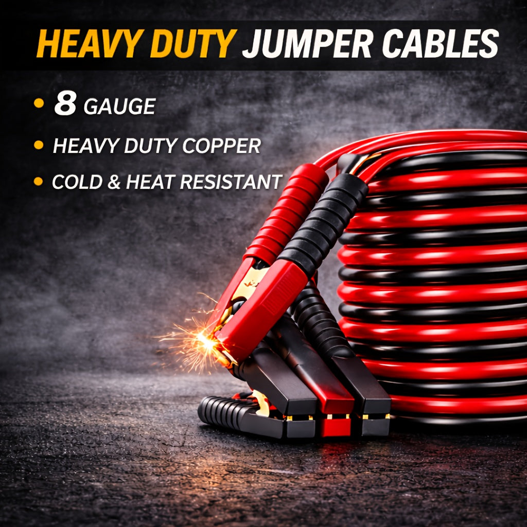 Car Emergency Kit with Jumper Cables – 13-Piece Roadside Safety Kit for Car Truck SUV, Gift for Men & Women