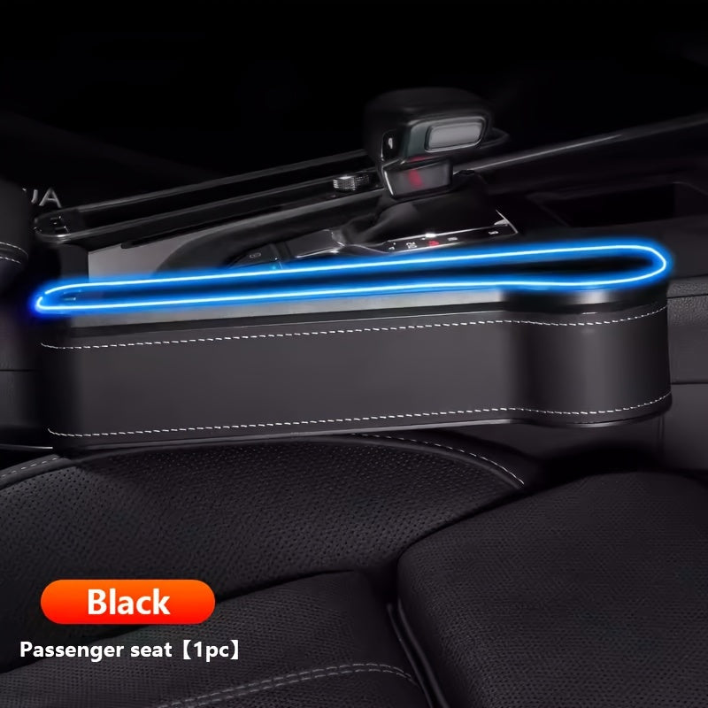 Car Seat Gap Organizer with Atmosphere Light Phone Holder Charger Slot Sundries Storage Box Car Interior Accessories Universal Fit